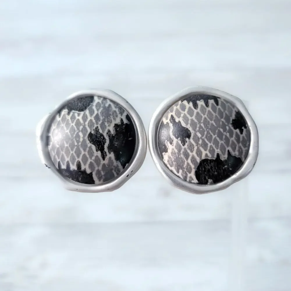 Vintage Clip On Earrings 1 & 3/8